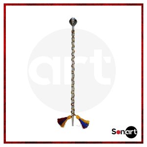 Bastón de Mando 70 cm Plateado con Encordado