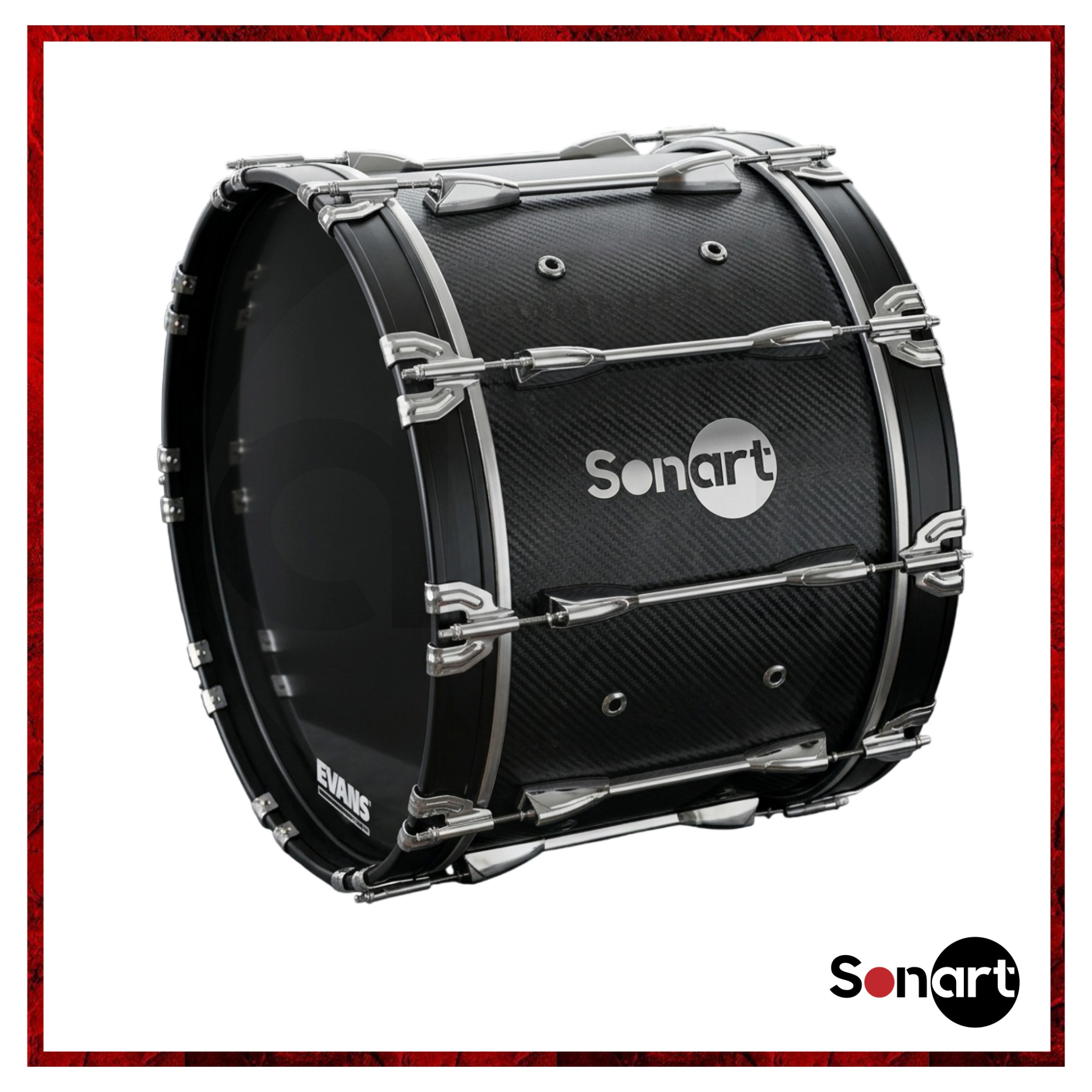 Bombo Marching Sonart BBPS-18FC 18"x14" Acabado Fibra de Carbono