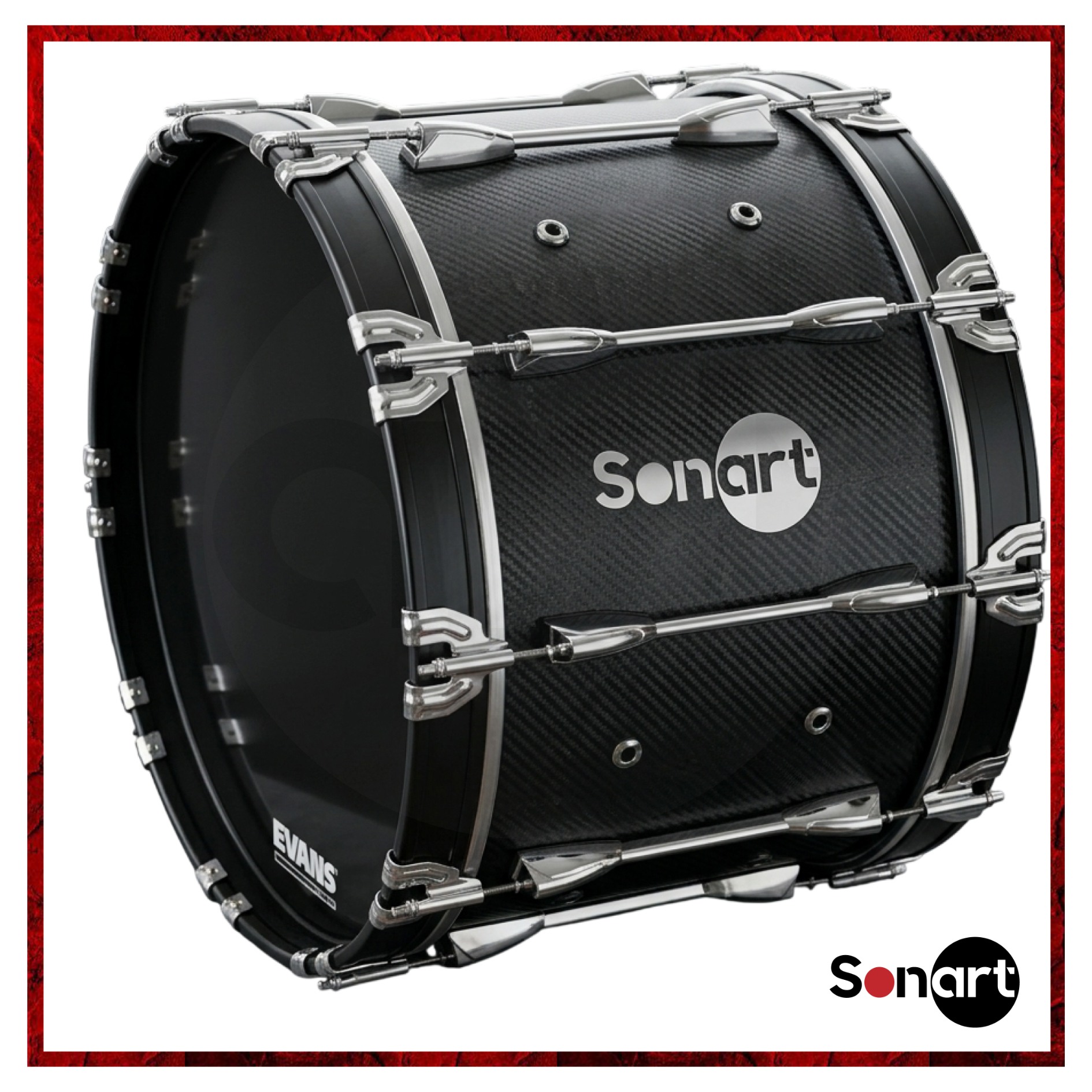 Bombo Marching SONART 26" x 14" Fibra de Carbono