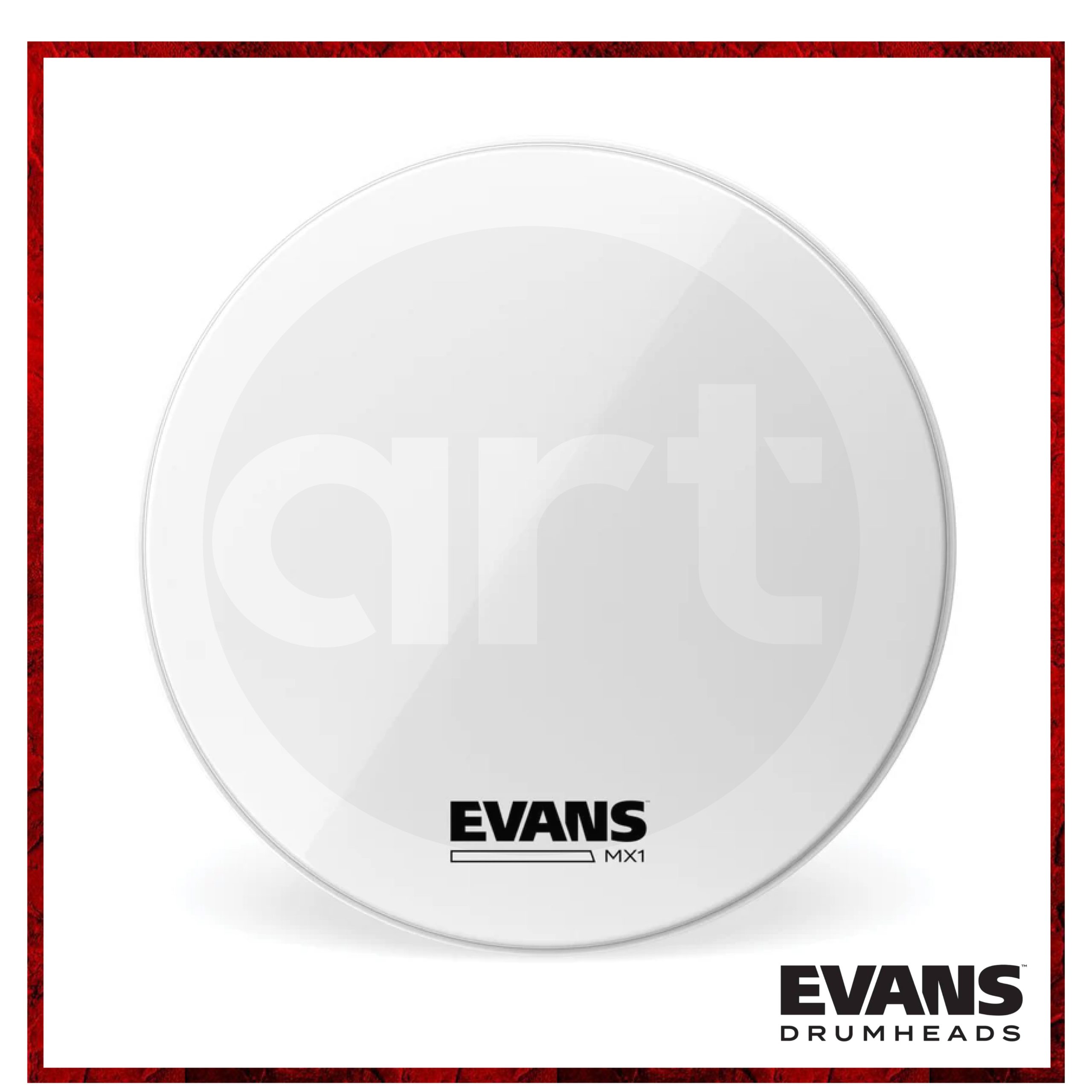 Parche para Bombo de Marcha Evans MX1 22" Blanco | EV-MXB22BB