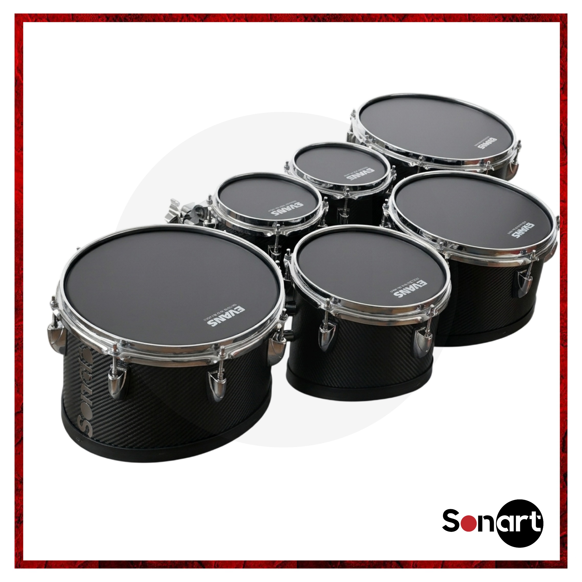 Multitenor Sonart MTS-6FC de 6 vasos en Fibra de Carbono | Percusión Marching