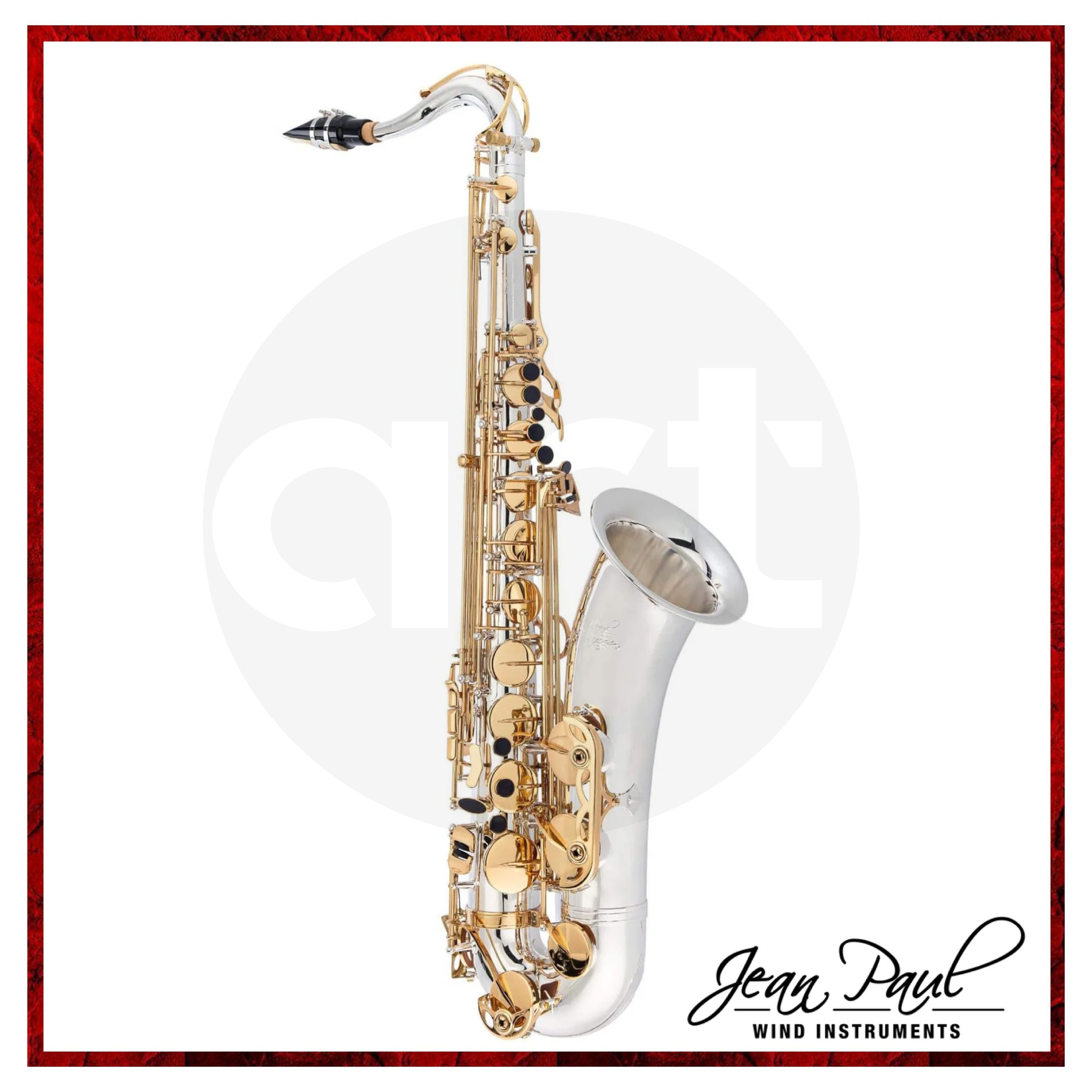 Saxofón Tenor Profesional Jean Paul TS-860SL con cuerpo plateado y teclas doradas